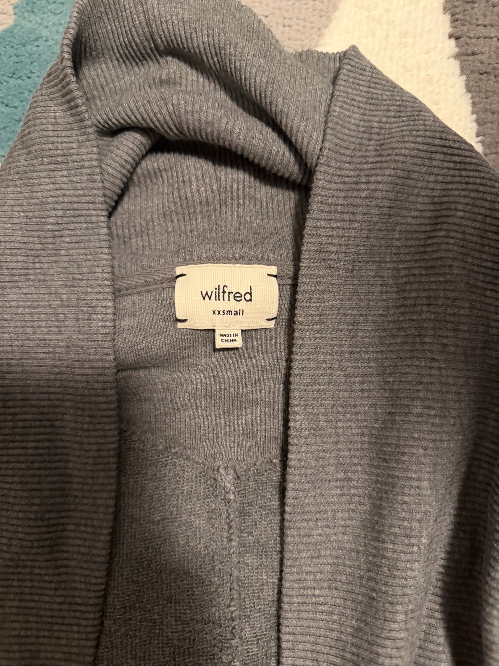 Wilfred Gray Ribbed Open-Front Cardigan